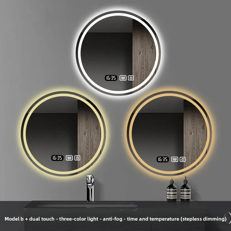 HaloGlow Round LED Bathroom Mirror | Anti-Fog Touch Vanity Mirror
