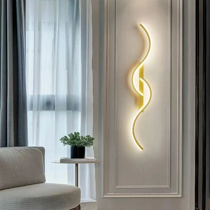 Ripple LED Wall Sconce | Wavy Minimalist Bedside Wall Light