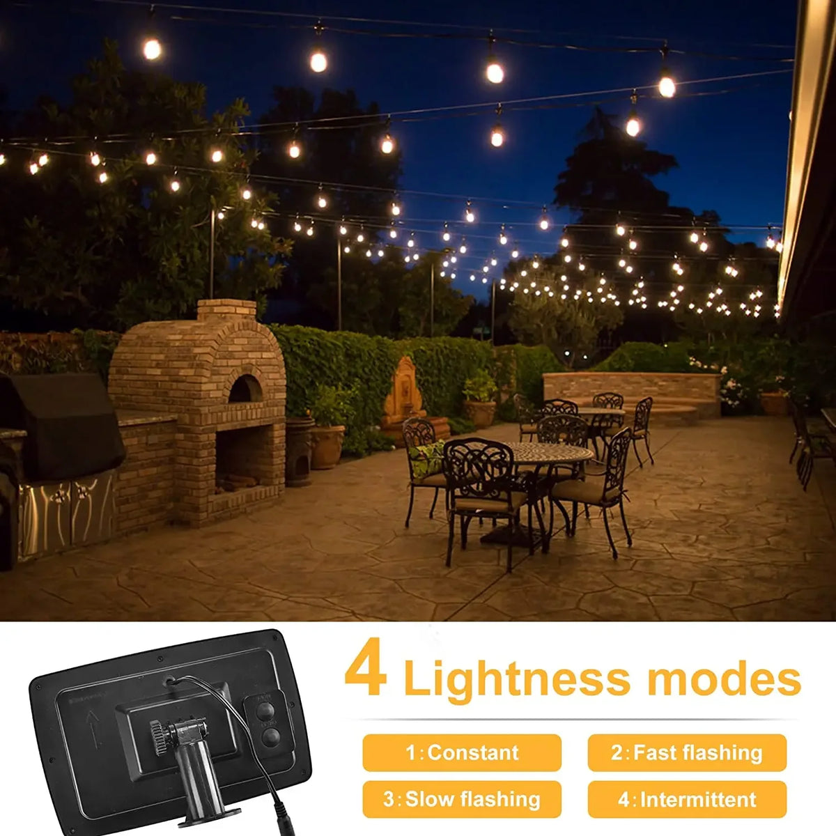 Teardrop Solar Festoon Lights | 10 m Outdoor String Lights with Remote