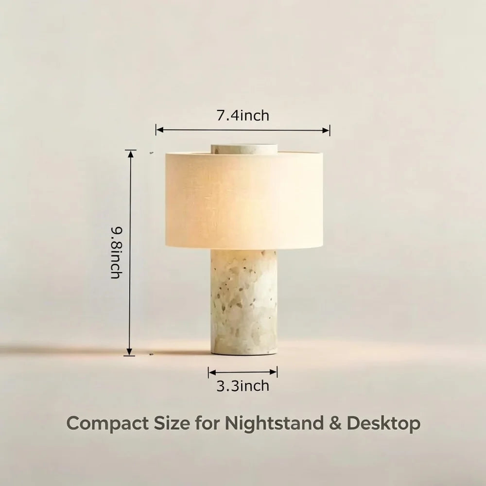 Travertine Cordless Table Lamp | Rechargeable Stone Touch Lamp