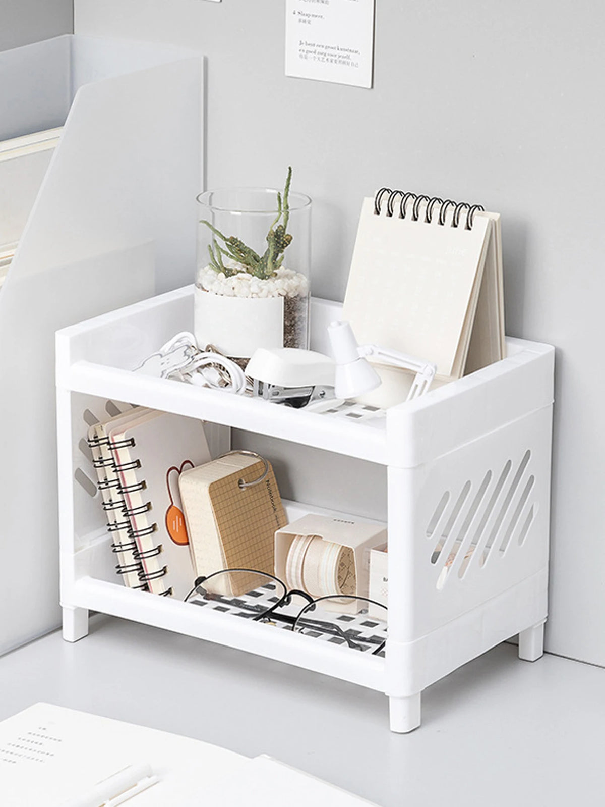 DeskDuo Storage Rack | Double-Layer Desktop Organiser