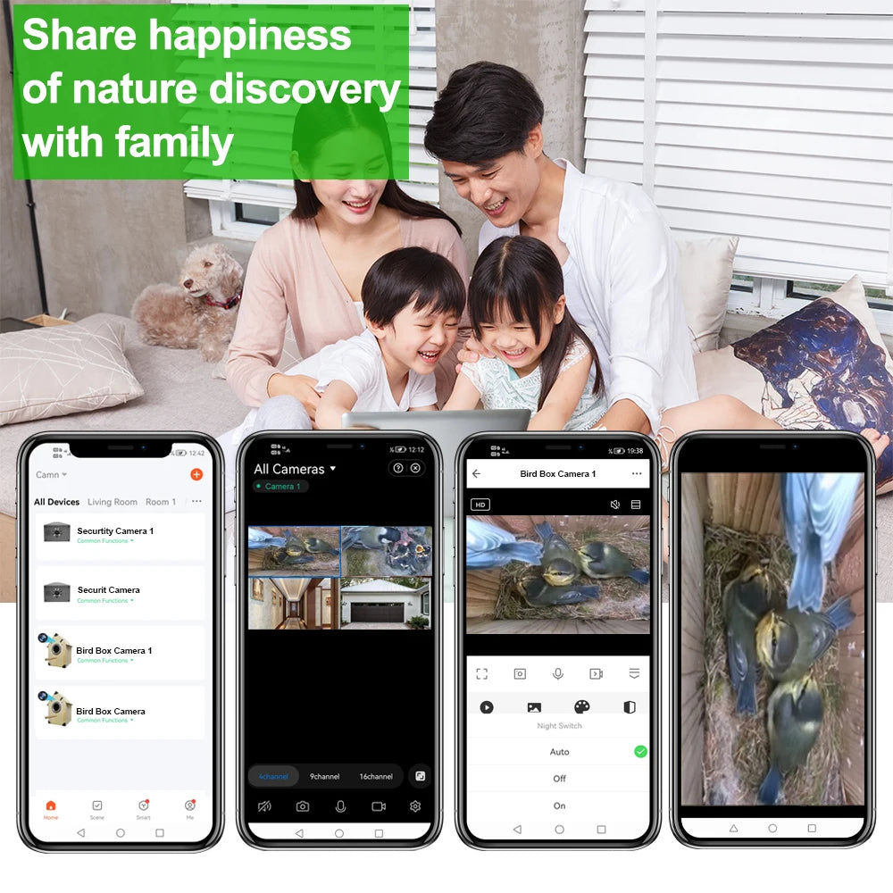 NestCam Smart Bird House Camera | WiFi Wooden Birdbox with Night Vision