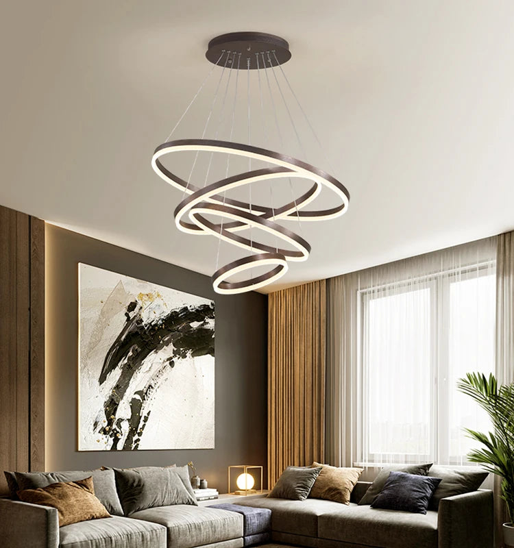 Halo Ring LED Chandelier | Modern Multi-Ring Ceiling Pendant