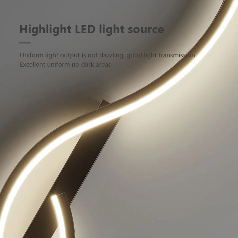 Ripple LED Wall Sconce | Wavy Minimalist Bedside Wall Light