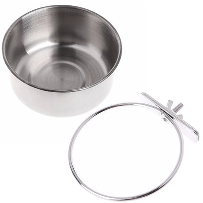 Perch Steel Bird Feeding Cups | Clamp-On Cage Bowls