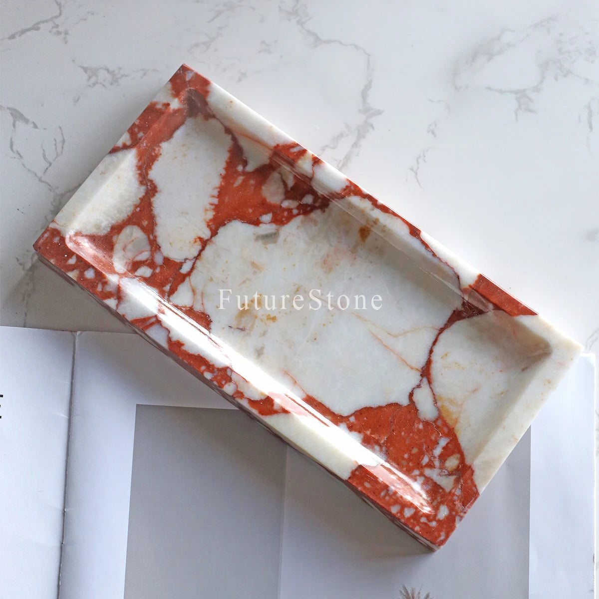 Marble Rectangle Tray | Polished Natural Stone Display Tray