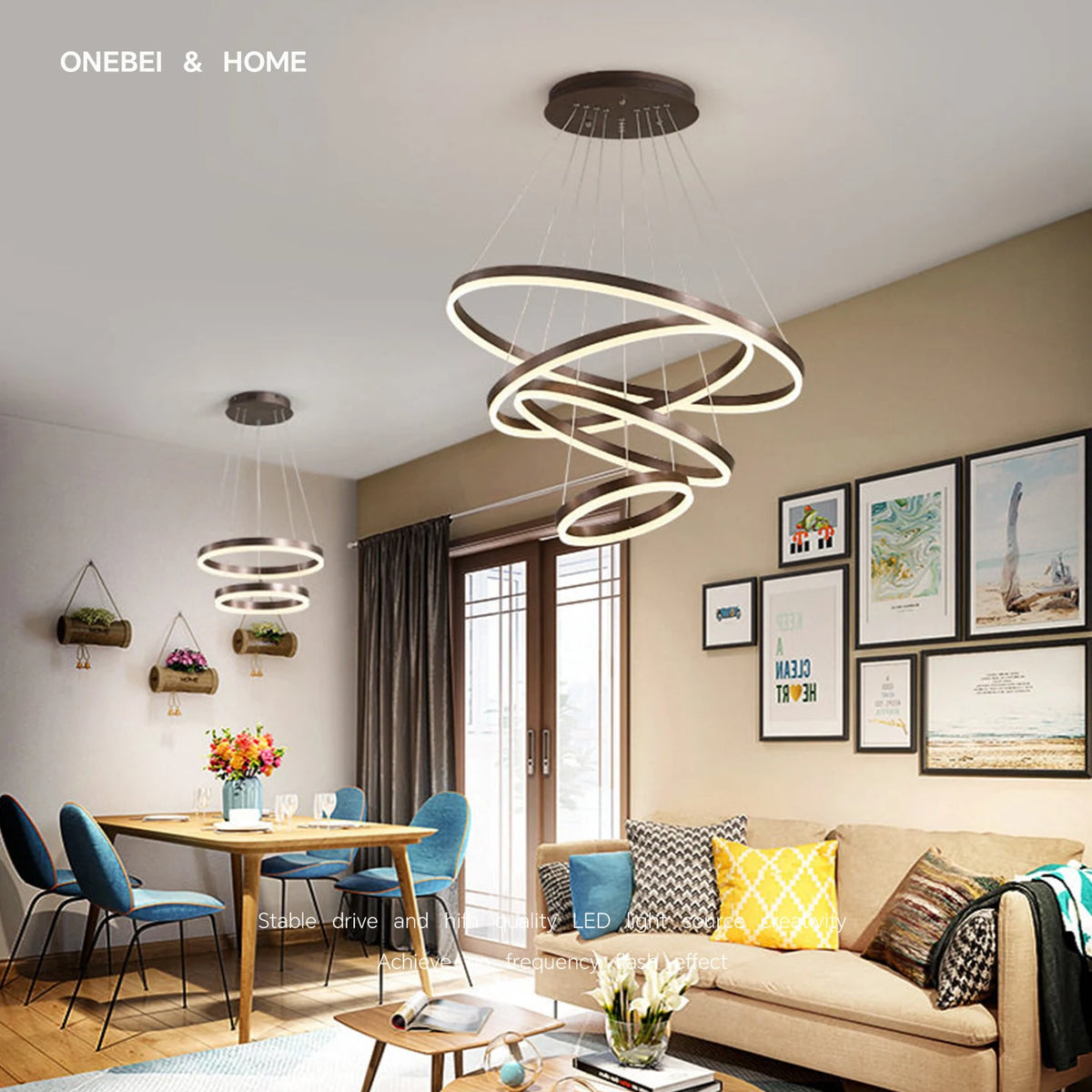 Halo Ring LED Chandelier | Modern Multi-Ring Ceiling Pendant