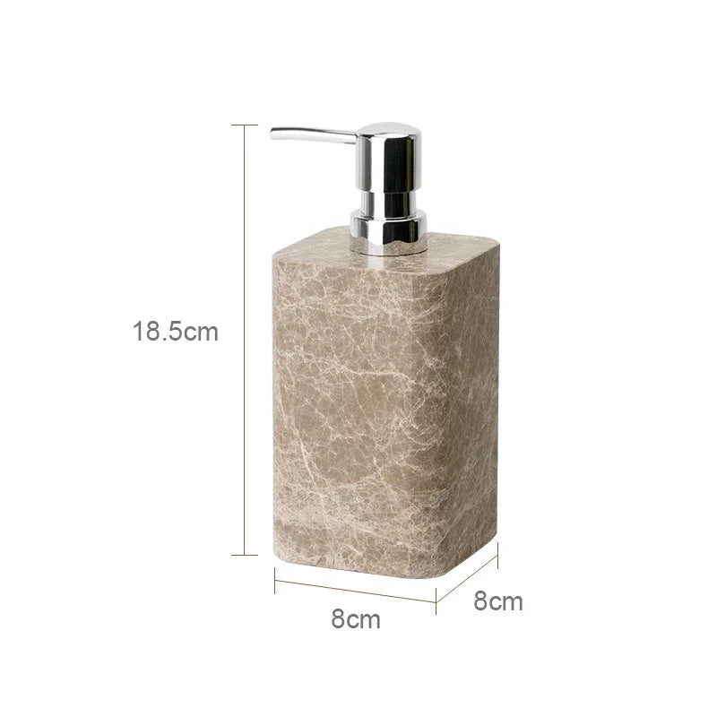 Emperador Marble Bathroom Collection | Natural Stone Vanity Accessories