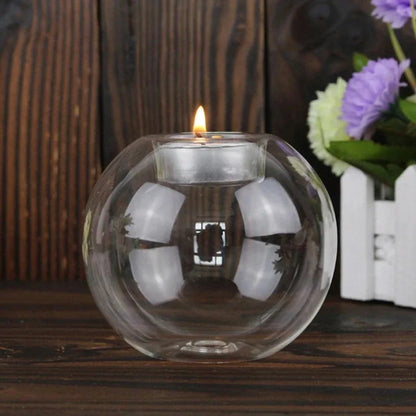 Luna Glass Candle Holder | European Style Centrepiece