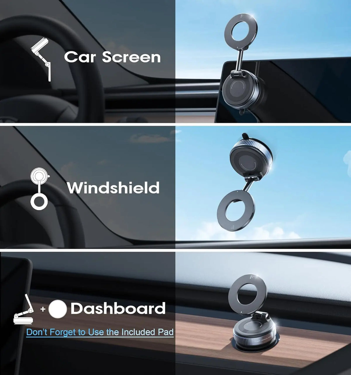 SnapGrip Suction Mount | Magnetic Foldable Phone Holder