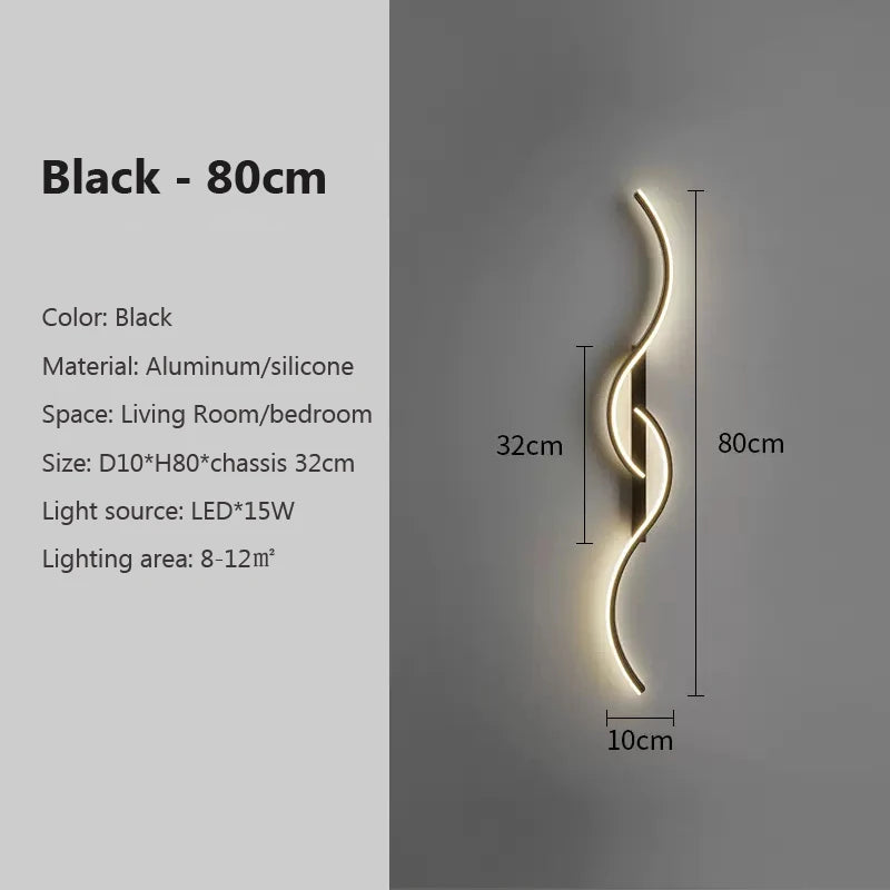 Ripple LED Wall Sconce | Wavy Minimalist Bedside Wall Light