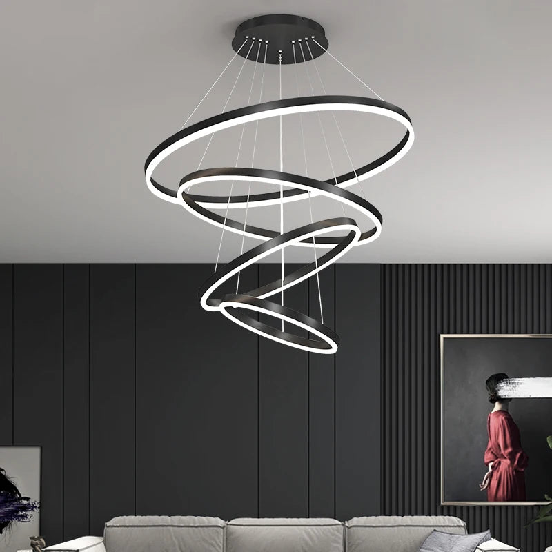 Halo Ring LED Chandelier | Modern Multi-Ring Ceiling Pendant