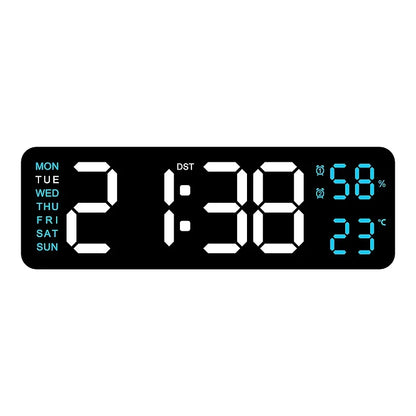 TempMate Digital Wall Clock | 9 Inch LED with Temp & Humidity