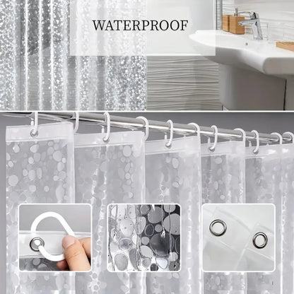 Pebble Clear Shower Liner | 3D PEVA Weighted Curtain