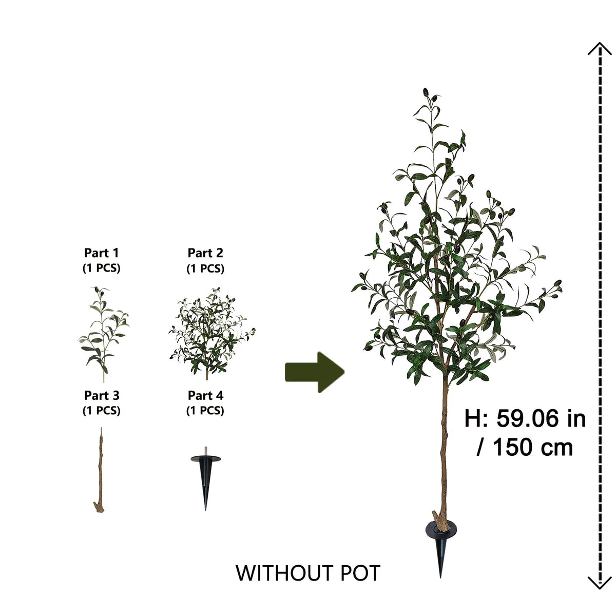 Evergreen Artificial Olive Tree | Realistic Faux Plant 120-180 cm