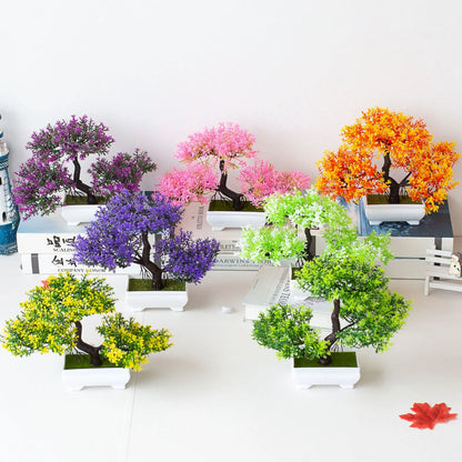 Petal Pot Bonsai | Artificial Mini Tree in Pot, Table Decor
