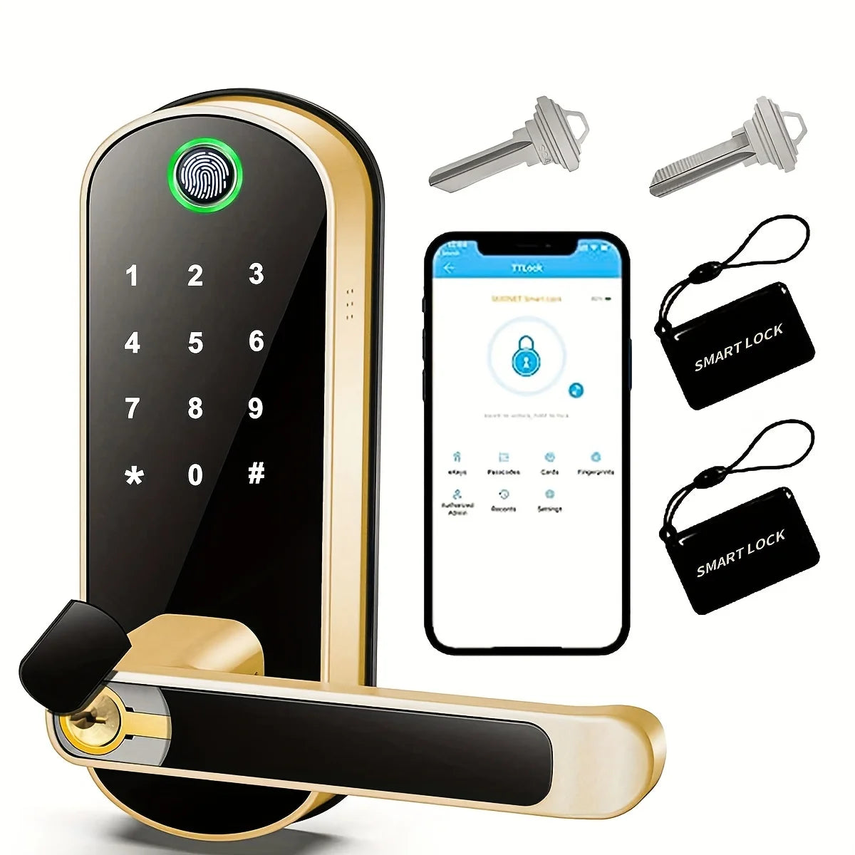 KeyLess Smart Fingerprint Door Lock | WiFi Keypad Lever Lock