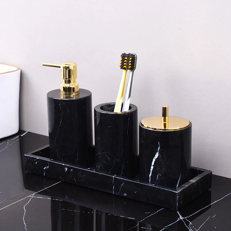 Nero Marble Bathroom Collection | Black Natural Marble Vanity Accessories
