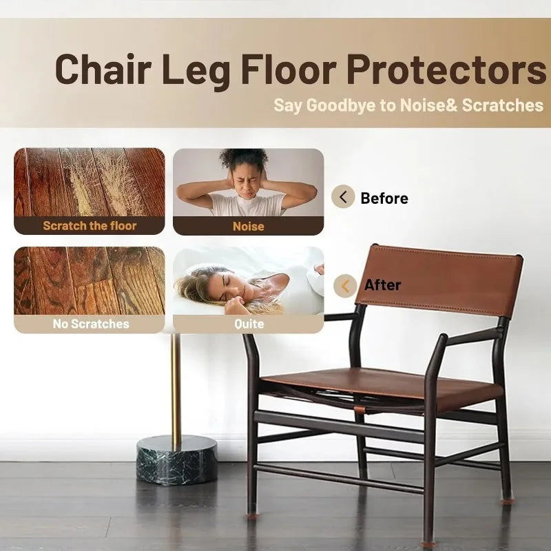 FeltGlide Chair Leg Covers | 24 Pack Silicone Floor Savers