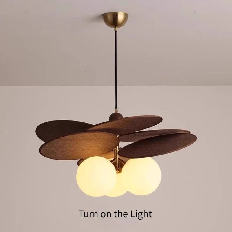 Petal Glass Pendant | Retro Flower Ceiling Light with Glass Globes