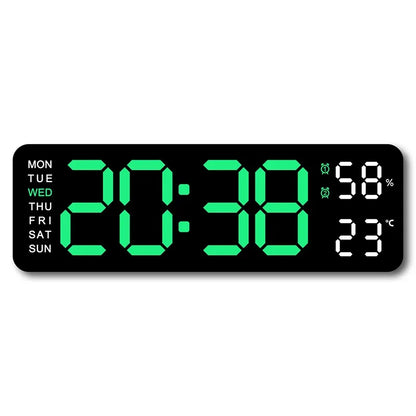 TempMate Digital Wall Clock | 9 Inch LED with Temp & Humidity