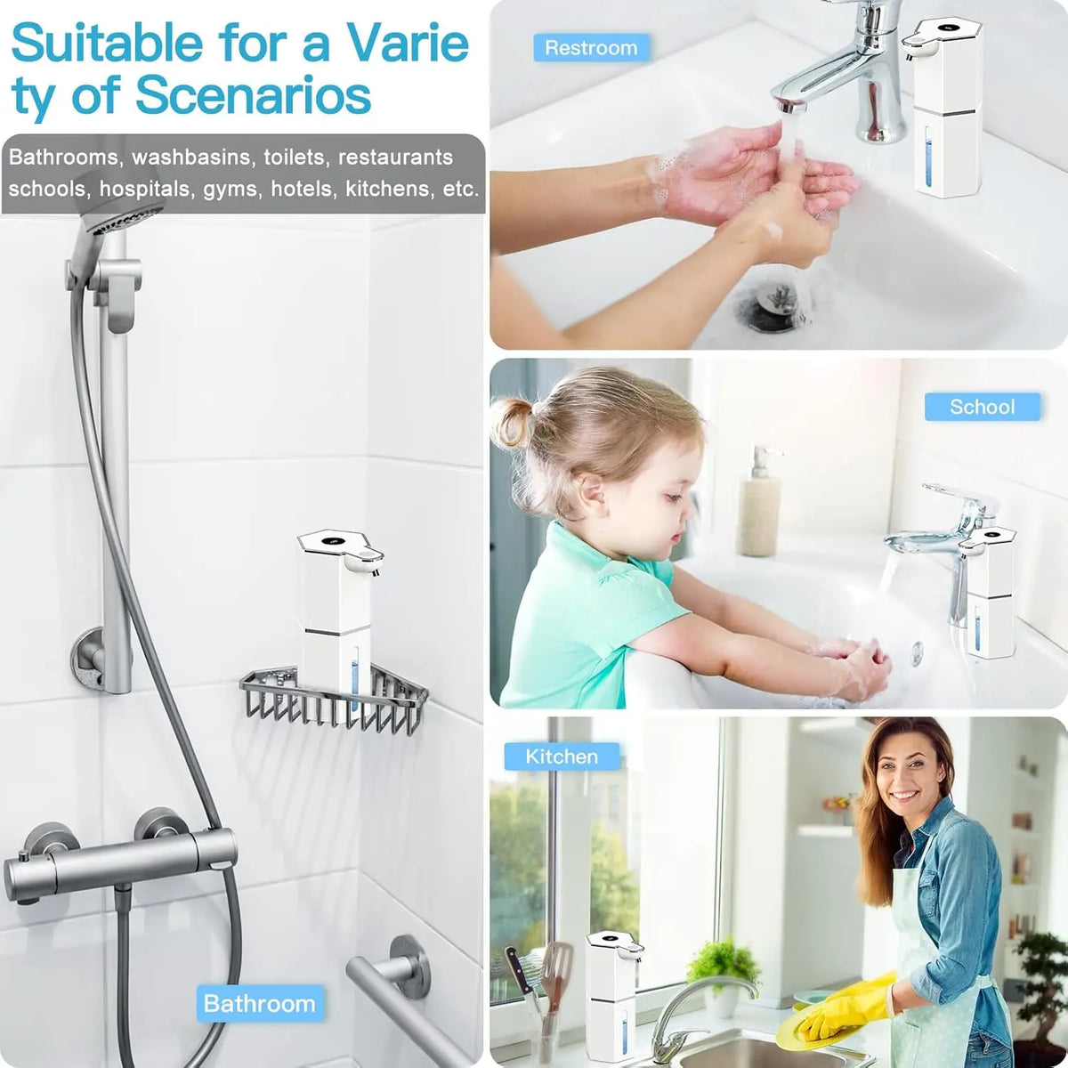 PureFoam Touchless Wall Soap Dispenser | Rechargeable Automatic Dispenser