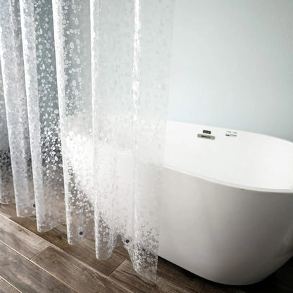 Pebble Clear Shower Liner | 3D PEVA Weighted Curtain