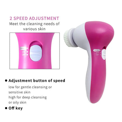 Bloom Facial Brush | 5-in-1 Battery Face Cleansing Brush