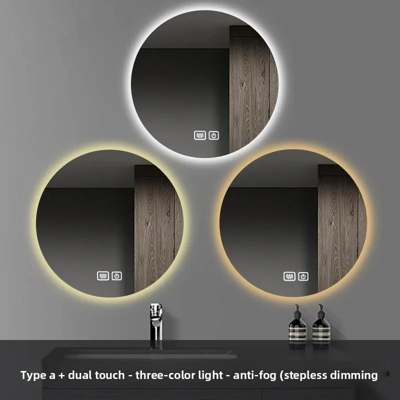 HaloGlow Round LED Bathroom Mirror | Anti-Fog Touch Vanity Mirror