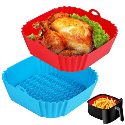 CrispNest Silicone Tray | Reusable Square Air Fryer Liner