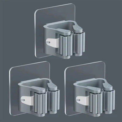 GripHook Mop & Broom Holder | Adhesive Wall Organiser