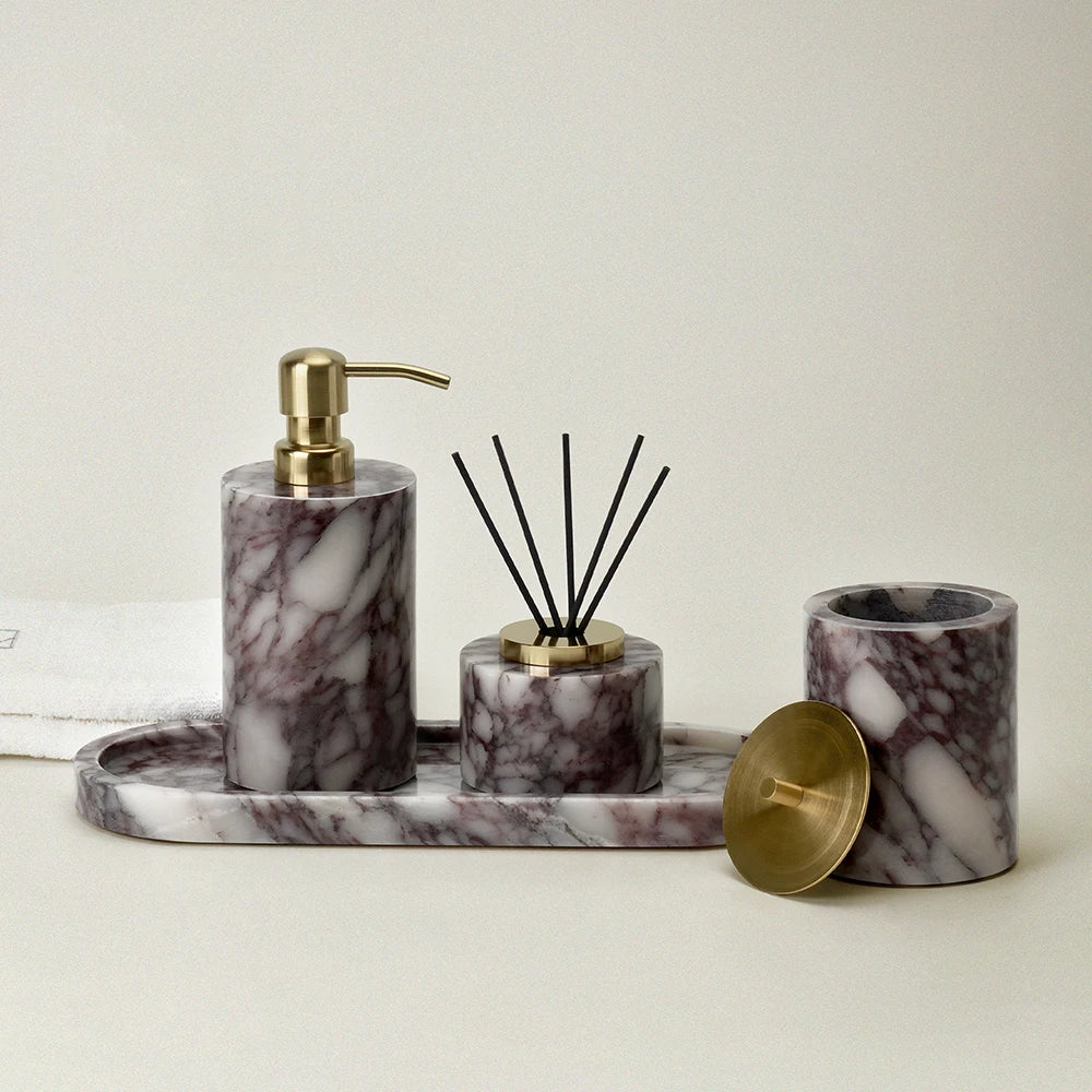 Viola Marble Bathroom Collection | Purple-Veined Natural Marble Accessories