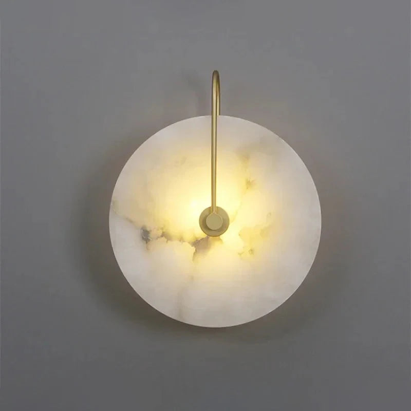 Lunar Marble Wall Sconce | Round Stone-Effect LED Wall Light