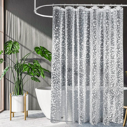 Pebble Clear Shower Liner | 3D PEVA Weighted Curtain