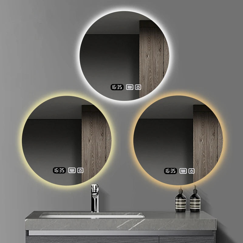 HaloGlow Round LED Bathroom Mirror | Anti-Fog Touch Vanity Mirror