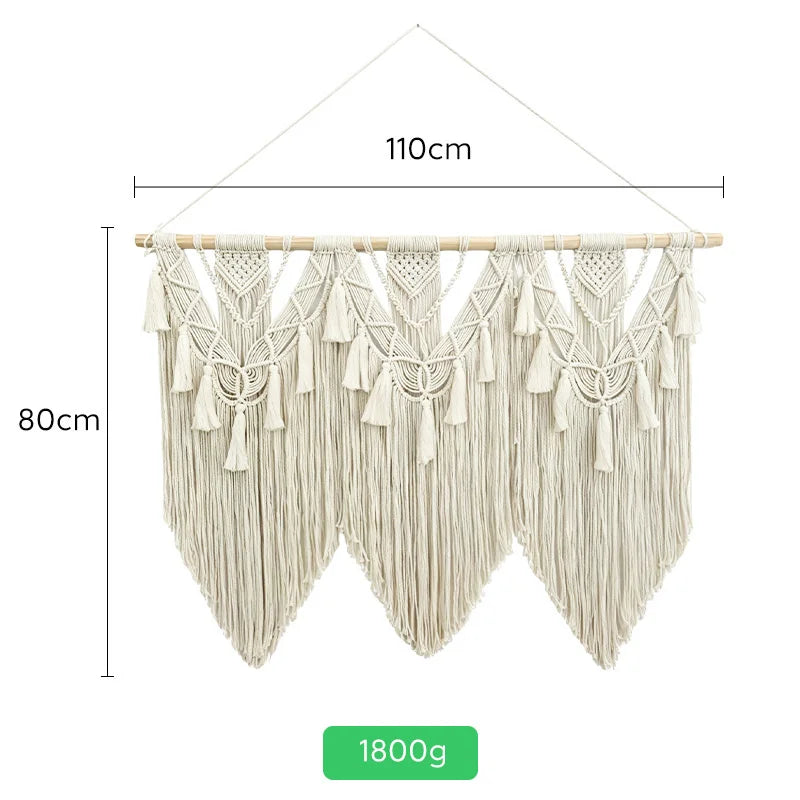 Canopy Macrame Wall Hanging | 110 × 80 cm Boho Tassel Tapestry