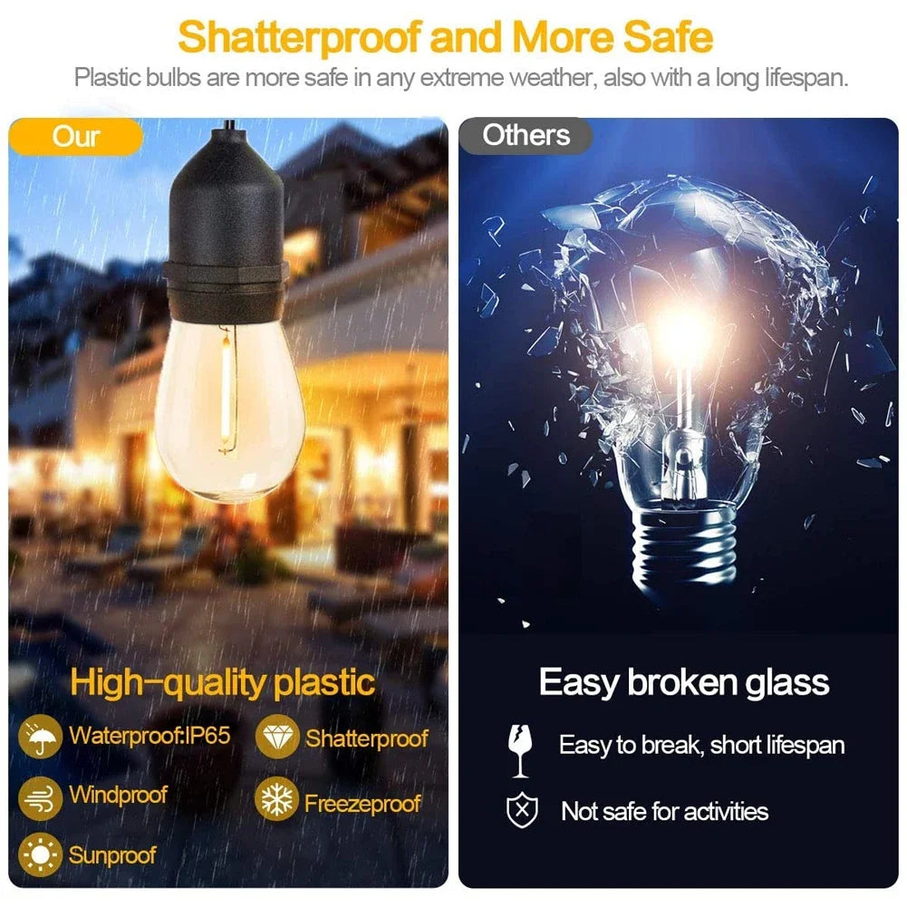 Teardrop Solar Festoon Lights | 10 m Outdoor String Lights with Remote
