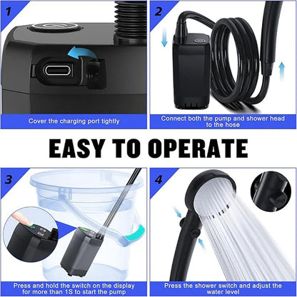 TrailRain Portable Shower | Rechargeable Camping Shower