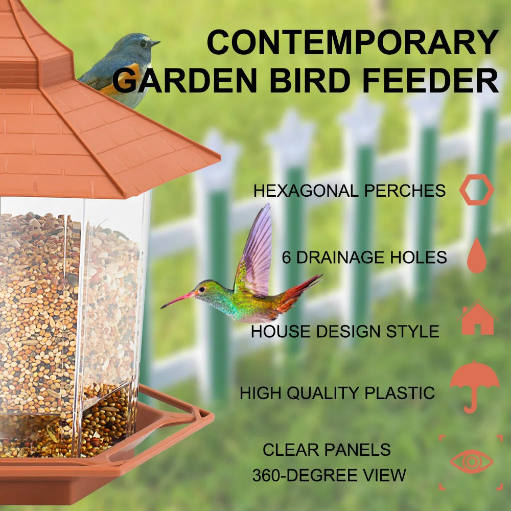 Gazebo Domed Bird Feeder | Hanging Multi-Port Seed House