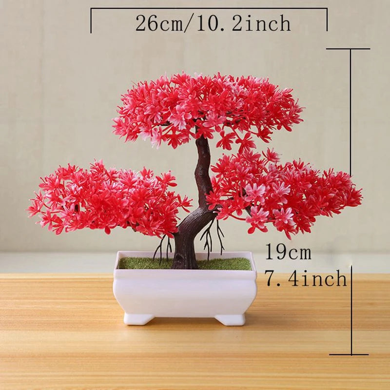Petal Pot Bonsai | Artificial Mini Tree in Pot, Table Decor
