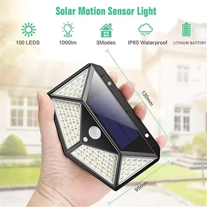 SunGuard Solar Spotlight | 100 LED Motion Sensor Garden Light