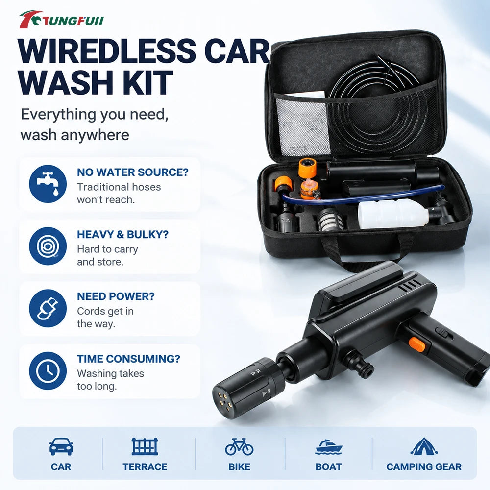 SprayMate Cordless Car Washer | 6-in-1 Portable Pressure Spray Gun