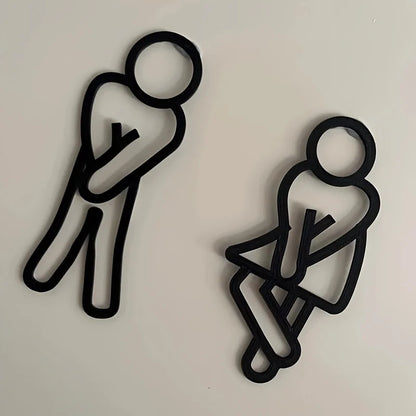 Giggle Restroom Signs | Funny Acrylic Toilet Door Signs