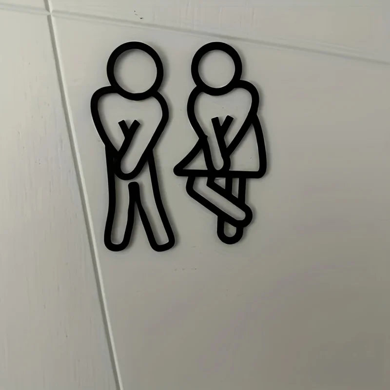 Giggle Restroom Signs | Funny Acrylic Toilet Door Signs