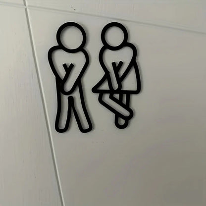 Giggle Restroom Signs | Funny Acrylic Toilet Door Signs