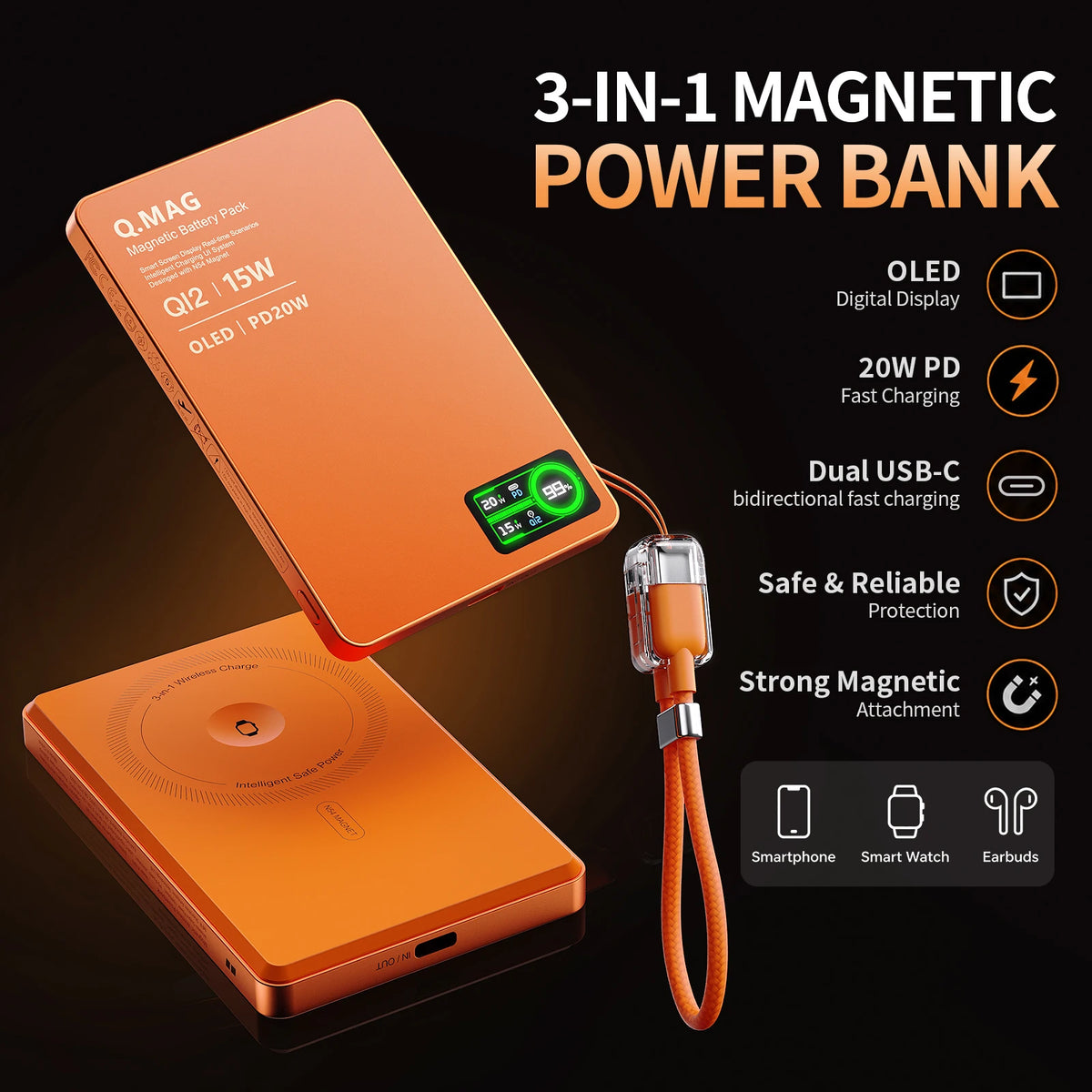 MagCharge Wireless Power Bank | Magnetic 5000/10000mAh