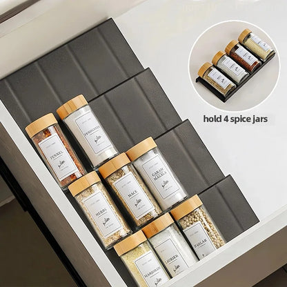 Tier Spice Drawer Organiser | 4-Level Adjustable Rack