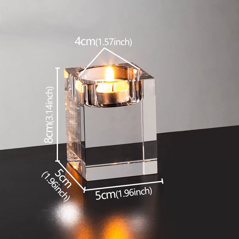 Clear Crystal Glass Tealight Candle Holder