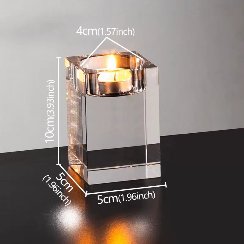 Clear Crystal Glass Tealight Candle Holder