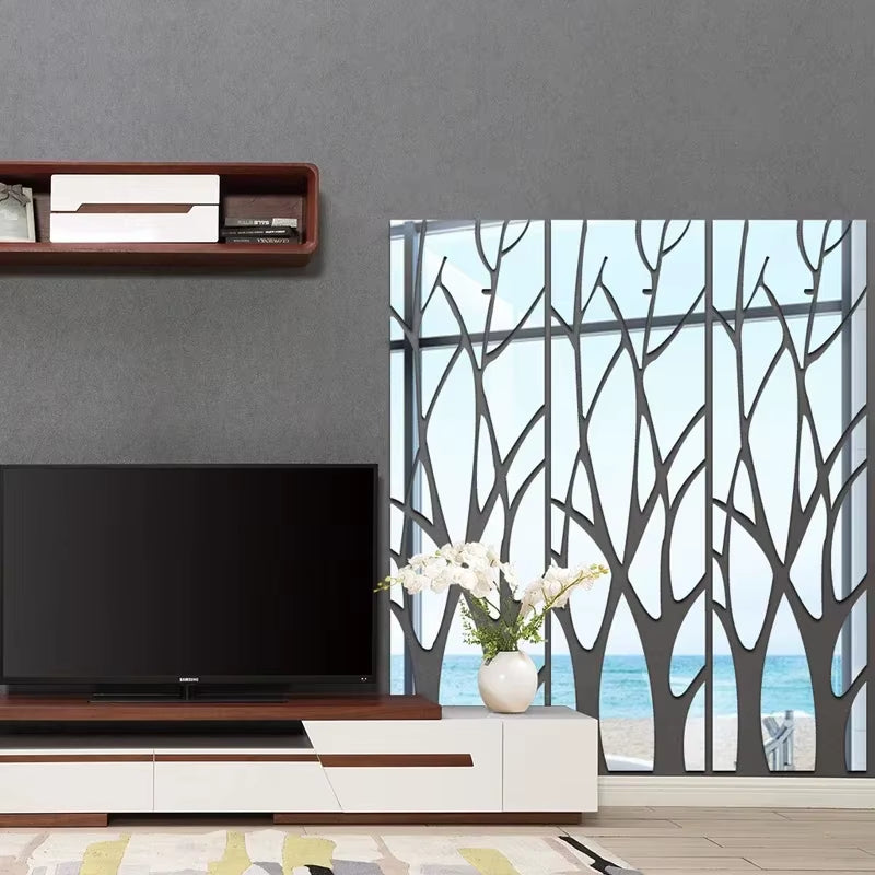 Tree Silhouette Acrylic Mirror Wall Decals